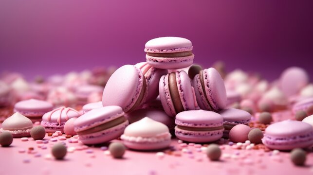 Mauve Background with macarons.