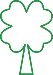 Four leaf clover icon. Black icon isolated on white background. Clover silhouette. Simple icon. Web site page and mobile app design vector element.