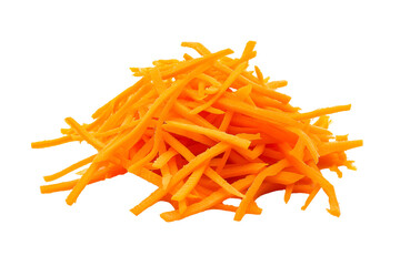 Shredded carrot isolated on white