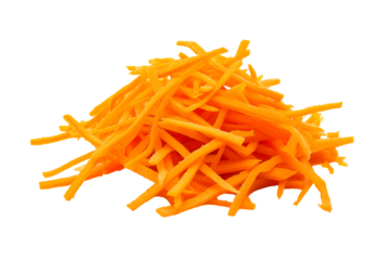 Shredded carrot isolated on white