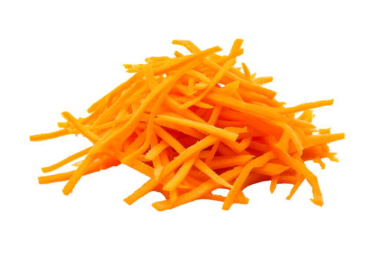 Shredded carrot isolated on white