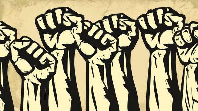 Determined Dissent: Fists Raised in Protest
