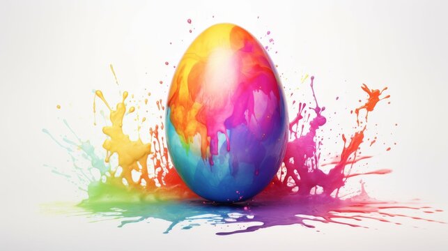 Easter greeting card on color splash background.
