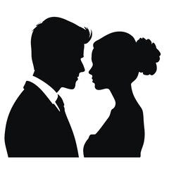 bride and groom silhouette 