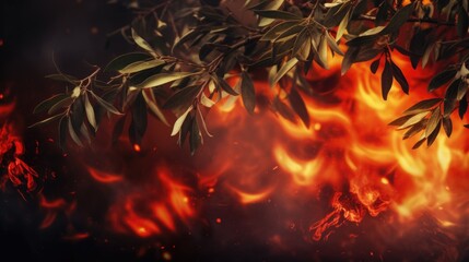 Olive fire background