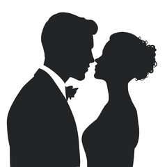 bride and groom silhouette 