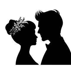 bride and groom silhouette 