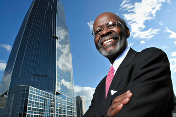 Fototapeta premium Metropolitan Ambition: Middle-aged African American CEO
