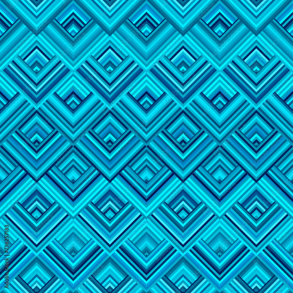 Poster seamless vector image. teal and turquoise colours herringbone geometric pattern. vector illustration