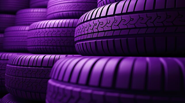 Purple background with car tires