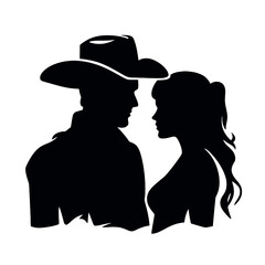 cowboy and cowgirl silhouette 