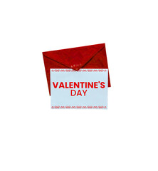 Valentine's Day  Red envelope with card isolated In White Transparent  Background . Mail Icon . Wedding Card PNG.  Paper pang . envelope with stamp