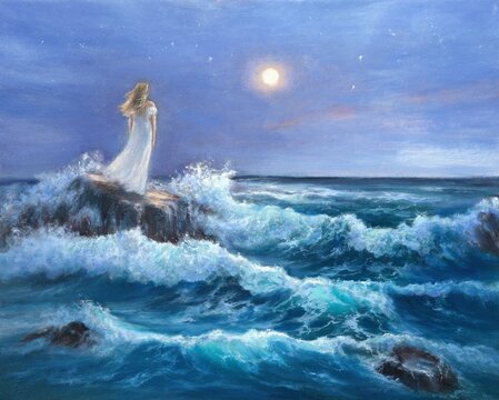 Woman and the ocean