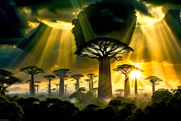 Poster Baobab tree in another world. Generative AI © 수복 수복