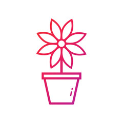 Flower pot Icon. Flower pot Gradient Icon Symbol Vector Illustration