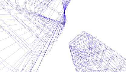 abstract architecture vector 3d illustration