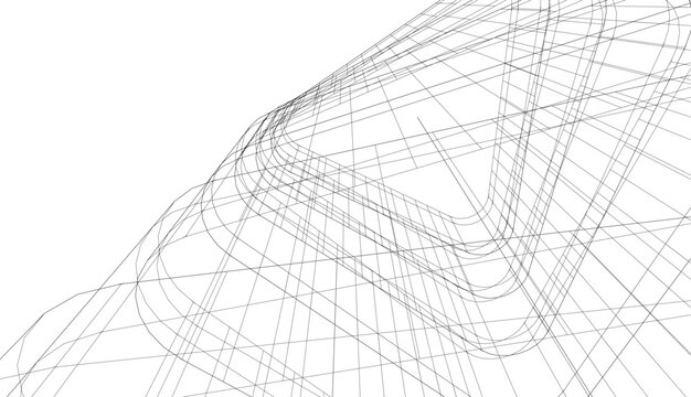 abstract architecture vector 3d illustration