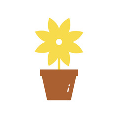 Flower pot Icon. Flower pot Flat Icon Symbol Vector Illustration