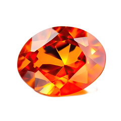 Fire opal on a white background