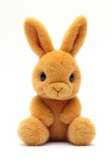 Fototapeta na wymiar Hare or rabbit, brown color, soft toy for children, on a white background.