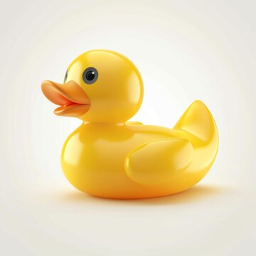 A yellow rubber duck, a children's toy.