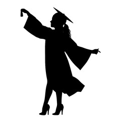 silhouette of a person in graduation gown 