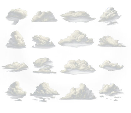 set of clouds png transparent