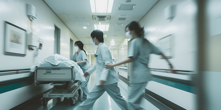 救命救急で駆けつける救命スタッフ