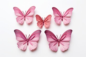 Beautiful pink monarch butterfly background and Colorful flying butterflies illustration