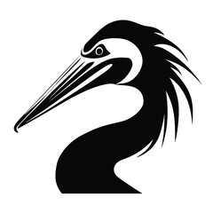 Vector image of pelican silhouette