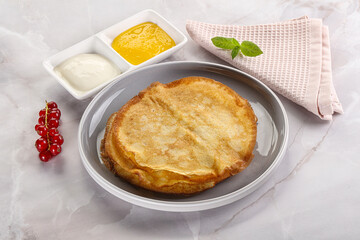 Sweet homemade thick baked pancakes