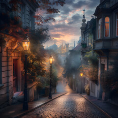 the quiet beauty of dawn's light on historic city centers into focus.