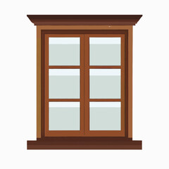 old window on a white background, 