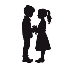 boy and girl in love silhouette