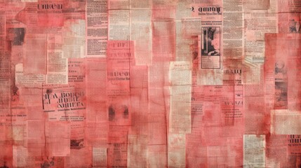 The background is old newspaper clippings in Coral color.