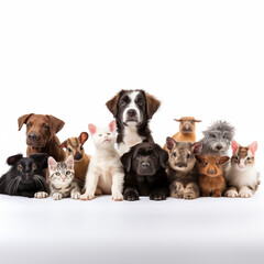 Obraz premium Adorable brown and white chihuahua puppies huddle playfully on a crisp white background in this heartwarming pet portrait (198 characters)