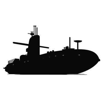 submarine silhouette isolated on white background
