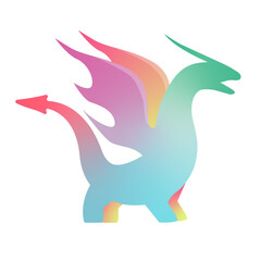 Multicolored gradient dragon logo