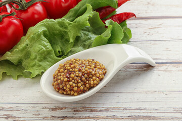 Mustard seeds sauce in the bowl