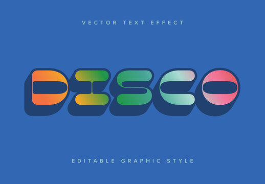 Colourful 3d Text Effect Mockup