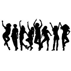 jumping people silhouettes