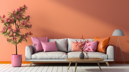 A vibrant coral solid color background that captures attention with its lively and energetic presence. The warm  hue exudes a sense of playfulness and creativity, making it an ideal backdrop for vibra
