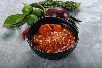 Indian cuisine - butter chicken with sauce