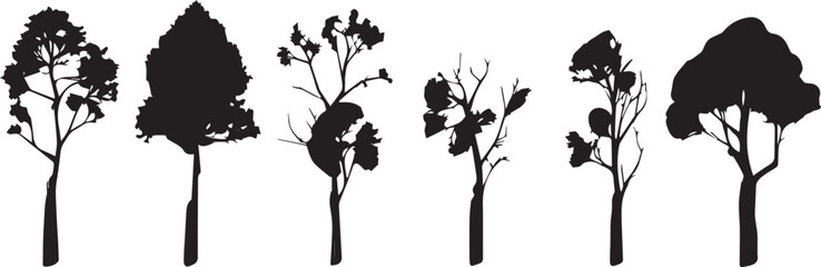 Set Trees. Hand drawn vector illustration