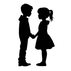 
boy and girl in love silhouette
