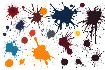 blots, drops of paint in pastel colors on a white background, made with brushes for painting walls, large copy space, desktop wallpaper. Colorful wall. Playground AI platform