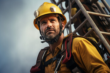 Fototapeta premium AI generated picture photo of professional lifesaver working rescue services team