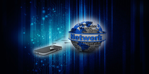 3d rendering Transmitter mobile network