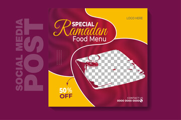 This is a square special food social media post banner template. This template are fully editable and customisable (text, color, photo).You can edit it quickly and easily.