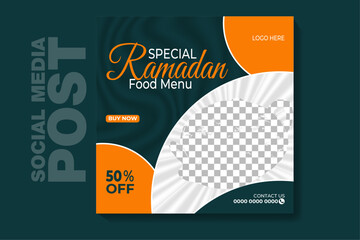 This is a square special food social media post banner template. This template are fully editable and customisable (text, color, photo).You can edit it quickly and easily.